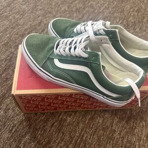 Vans Classic Green and White Shoes